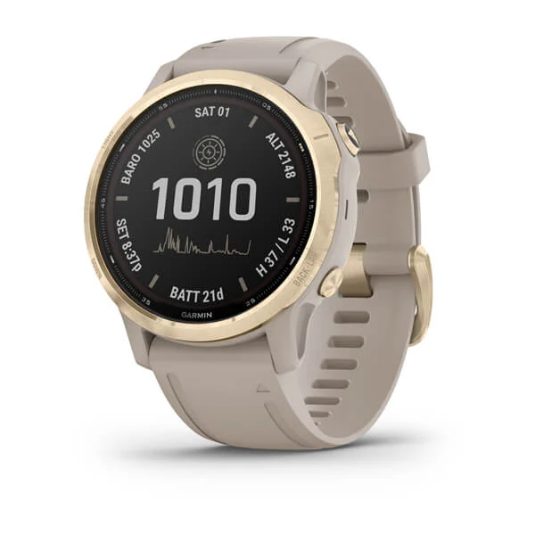 Garmin Fenix 6S Pro Solar Light Gold with Light Sand Band